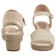 Sandały Tommy Hilfiger Fringe Canvas Medium Wedge Muslin FW0FW08879 ACJ - małe zdjęcie