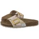 Klapki Birkenstock Catalina Cushion Buckle Shiny Snake Cream 1030360 - małe zdjęcie