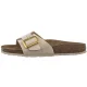 Klapki Birkenstock Catalina Cushion Buckle Shiny Snake Cream 1030360 - małe zdjęcie