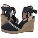 Espadryle Tommy Hilfiger Fringe Canvas High Wedge Space Blue FW0FW08878 DW6 - małe zdjęcie