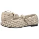 Baleriny Tommy Hilfiger Woven Leather Mix Ballerina Soft Cream FW0FW09244 AEO - małe zdjęcie