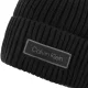 Czapka Calvin Klein Patch Chunky Rib Cotton Beanie Black LV04D8053G UB1 - małe zdjęcie
