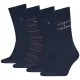 Skarpetki 4 pary Tommy Hilfiger TH Men Sock 4P Giftbox Tommy Stripes Navy 701241158 001
