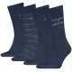 Skarpetki 4 pary Tommy Hilfiger TH Men Sock 4P Giftbox Tommy Stripes Jeans 701241158 003 - małe zdjęcie