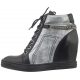 Sneakersy Carinii Czarne/Srebrne B3028 - małe zdjęcie